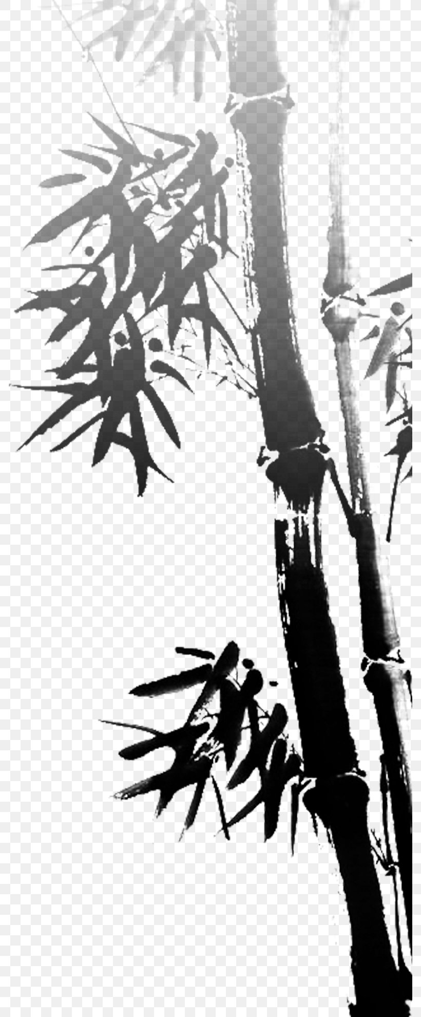 Bamboo Chinese Painting Ink Wash Painting Inkstick, PNG, 786x1979px, Bamboo, Art, Bamboe, Bamboo Painting, Black And White Download Free