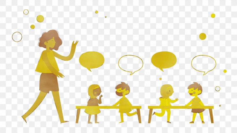 Cartoon Yellow Happiness Line Behavior, PNG, 2500x1403px, Classroom, Behavior, Biology, Cartoon, Happiness Download Free