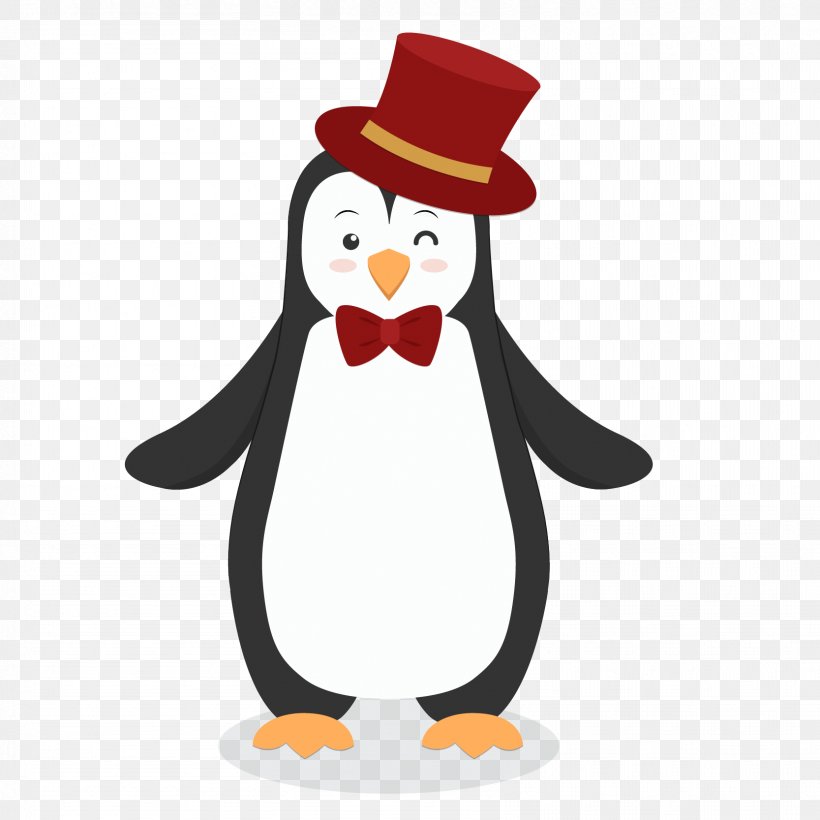 Penguin Vector Graphics Cartoon Illustration Christmas Day, PNG, 1667x1667px, Penguin, Animal, Beak, Bird, Cartoon Download Free