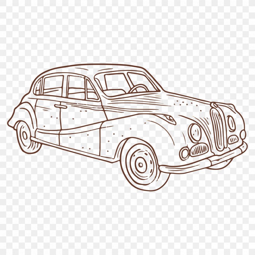 Vintage Car, PNG, 2000x2000px, Car, Automotive Design, Black And White, Brand, Classic Car Download Free