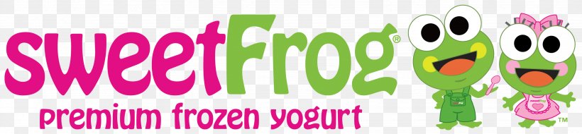 SweetFrog Premium Frozen Yogurt Sweet Frog Ice Cream Dessert, PNG, 2867x667px, Frozen Yogurt, Brand, Dessert, Grass, Green Download Free