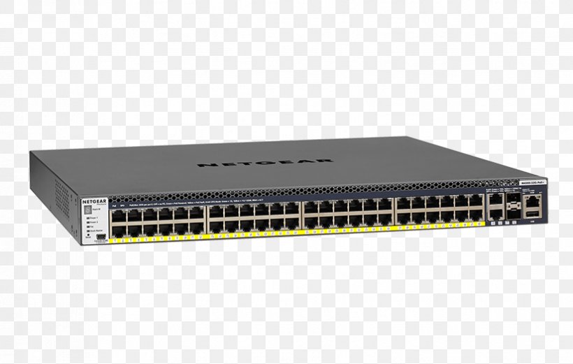 NETGEAR ProSAFE M4300-8X8F Stackable Switch Network Switch M4300-28g-poe+ Managed Sw Aps1000w, PNG, 825x525px, 10 Gigabit Ethernet, 19inch Rack, Stackable Switch, Computer Network, Electronic Component Download Free