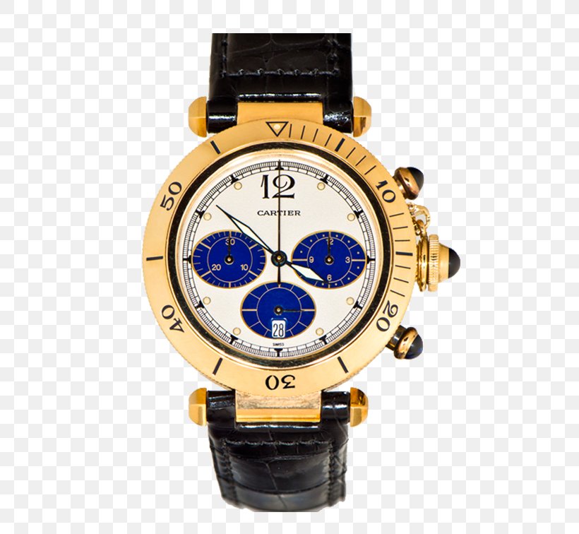 Watch Strap Chronograph Cartier Gold, PNG, 616x756px, Watch, Brand, Cartier, Chronograph, Fortis Download Free