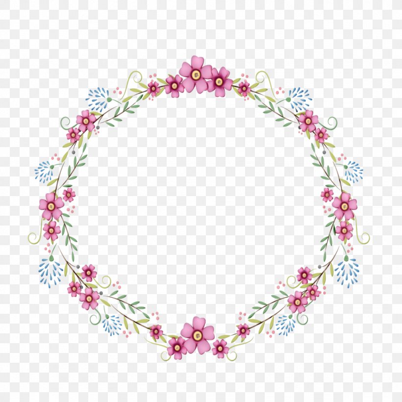 Pink Flower Cartoon, PNG, 1024x1024px, Watercolor, Blue, Body Jewelry, Bracelet, Color Download Free