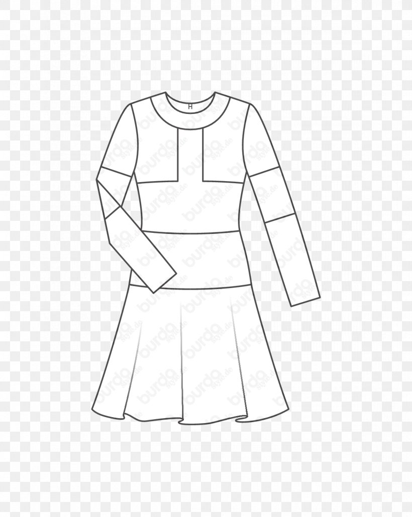 T-shirt Dress Pattern Burda Style Sewing, PNG, 1170x1470px, Tshirt, Black, Black And White, Blouse, Burda Style Download Free