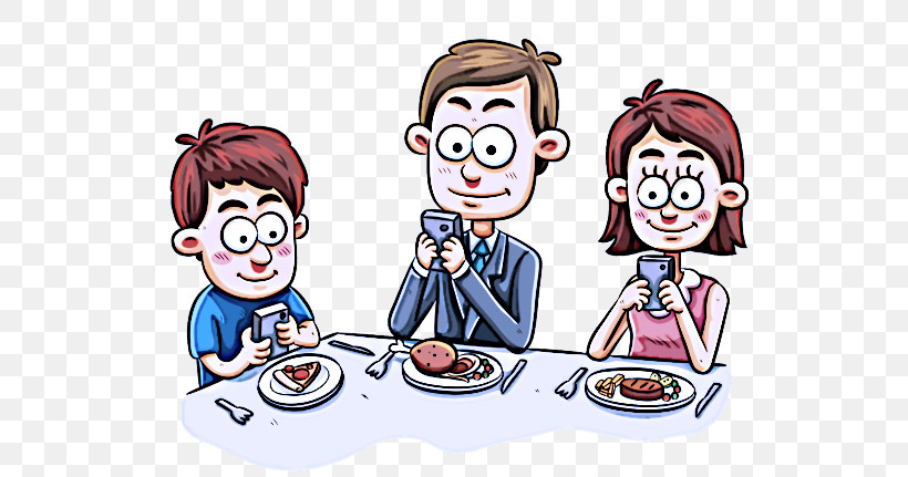 Cartoon Meal Junk Food Sharing Food, PNG, 600x431px, Cartoon, Breakfast, Conversation, Cuisine, Dish Download Free
