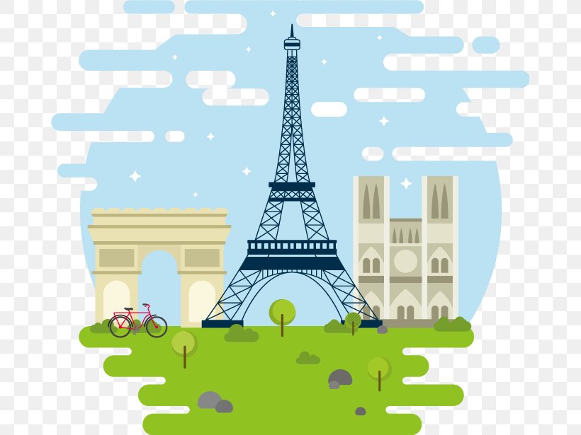 Eiffel Tower Arc De Triomphe Monument Clip Art, PNG, 675x615px, Eiffel Tower, Arc De Triomphe, Drawing, France, Free Content Download Free
