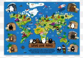 Bear - Grizzly Bear Koala World Map PNG