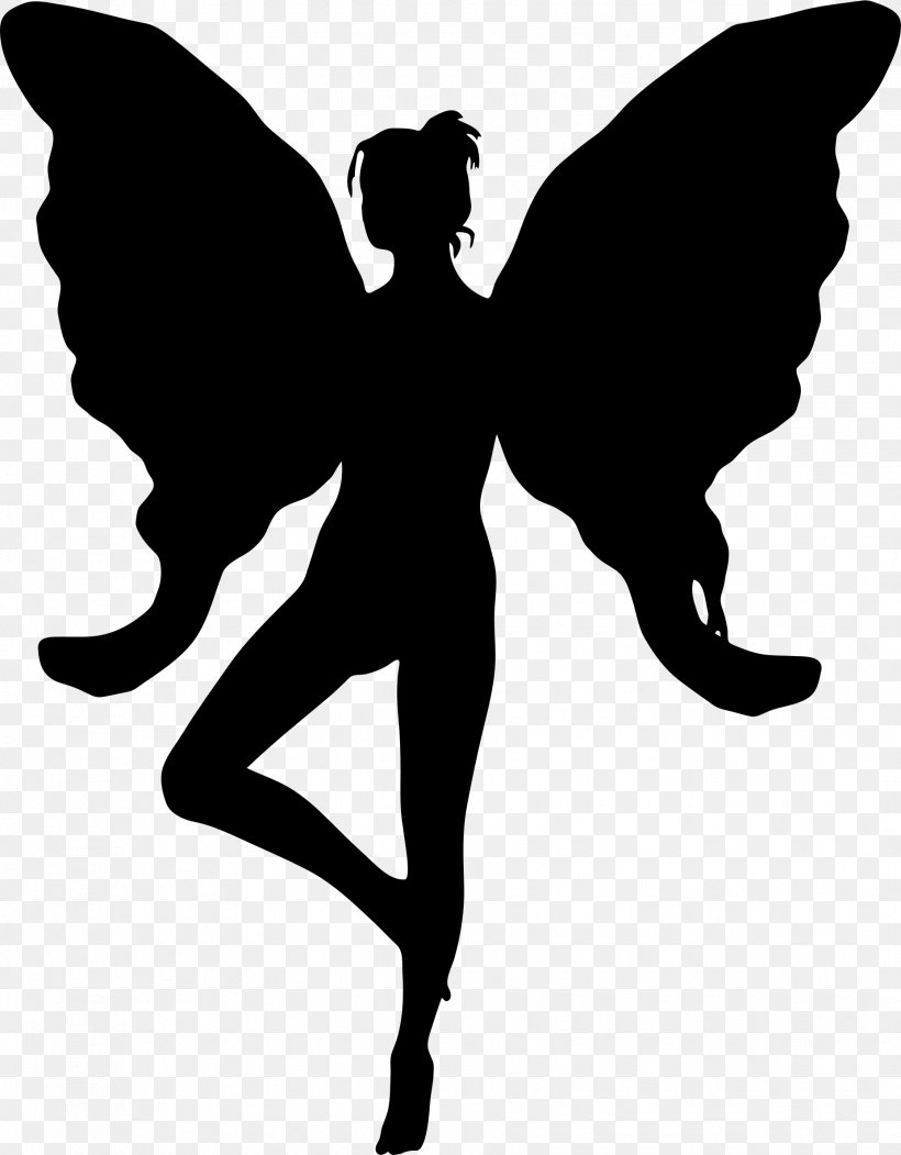 Fairy Silhouette Clip Art, PNG, 1856x2380px, Fairy, Black And White, Drawing, Elf, Fairy Queen Download Free