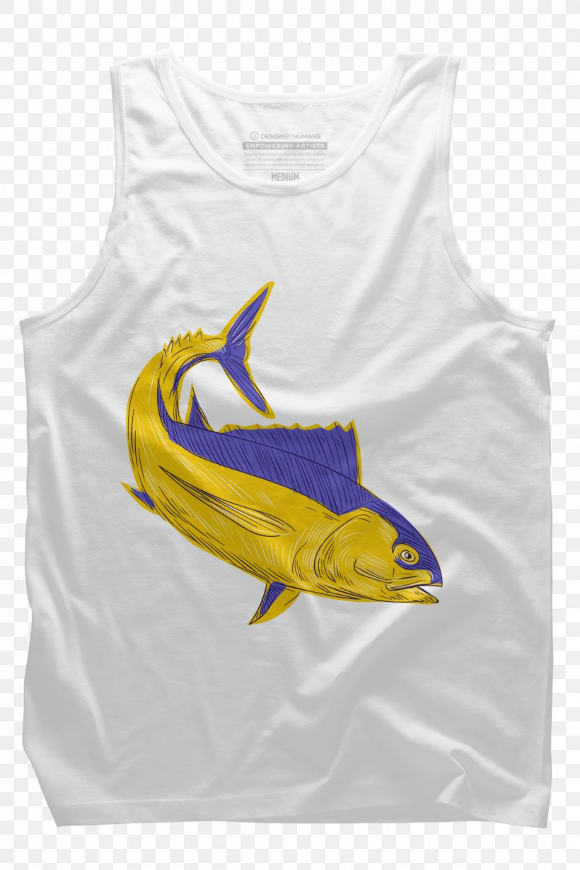 T-shirt Albacore Yellowfin Tuna Drawing Atlantic Bluefin Tuna, PNG, 1200x1800px, Tshirt, Active Tank, Albacore, Atlantic Bluefin Tuna, Brand Download Free