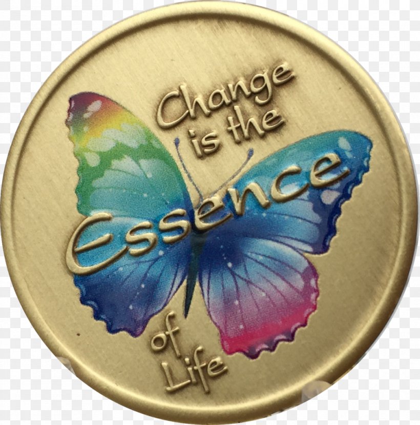 Butterfly Serenity Prayer Color Insect, PNG, 1012x1024px, Butterfly, Alcoholics Anonymous, Butterflies And Moths, Challenge Coin, Coin Download Free