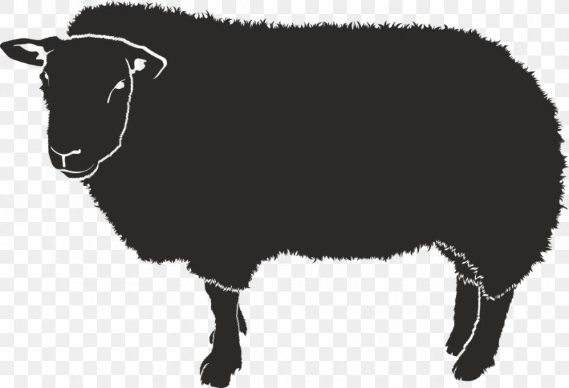 Sheep Silhouette Clip Art, PNG, 960x655px, Sheep, Autocad Dxf, Black And White, Cattle Like Mammal, Cow Goat Family Download Free