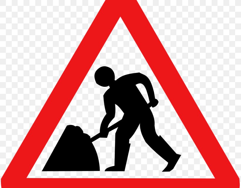 Traffic Sign Roadworks, PNG, 813x641px, Traffic Sign, Area, Black And White, Brand, Carriageway Download Free