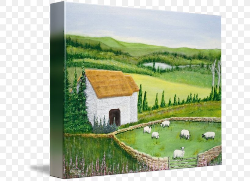 Sheep Farming Painting Ireland, PNG, 650x593px, Sheep, Agriculture, Art, Canvas, Cottage Download Free