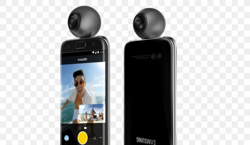 Android Insta360 Omnidirectional Camera Immersive Video, PNG, 970x565px, Android, Audio Equipment, Camera, Communication Device, Electronic Device Download Free