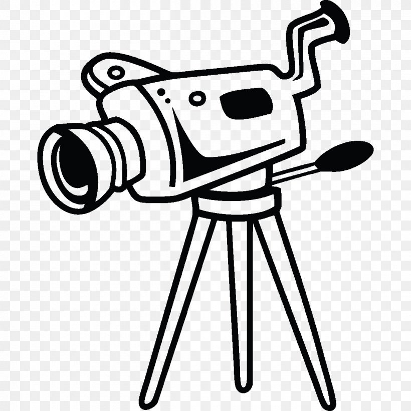 Video Cameras Photographic Film Movie Camera Clip Art, PNG, 1200x1200px, Video Cameras, Artwork, Black, Black And White, Camera Download Free