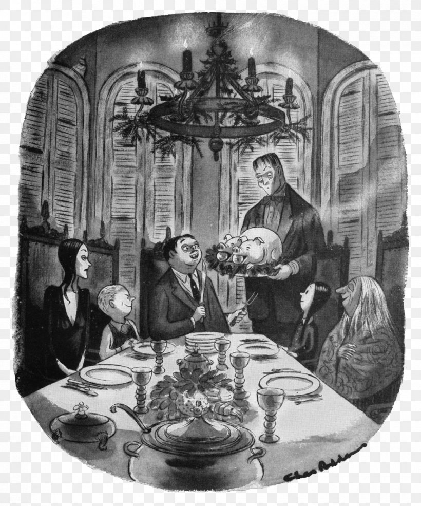 Chas Addams Half-Baked Cookbook: Culinary Cartoons For The Humorously Famished Monster Rally Addams And Evil Morticia Addams The World Of Charles Addams, PNG, 990x1190px, Morticia Addams, Addams Family, Black And White, Cartoon, Cartoonist Download Free