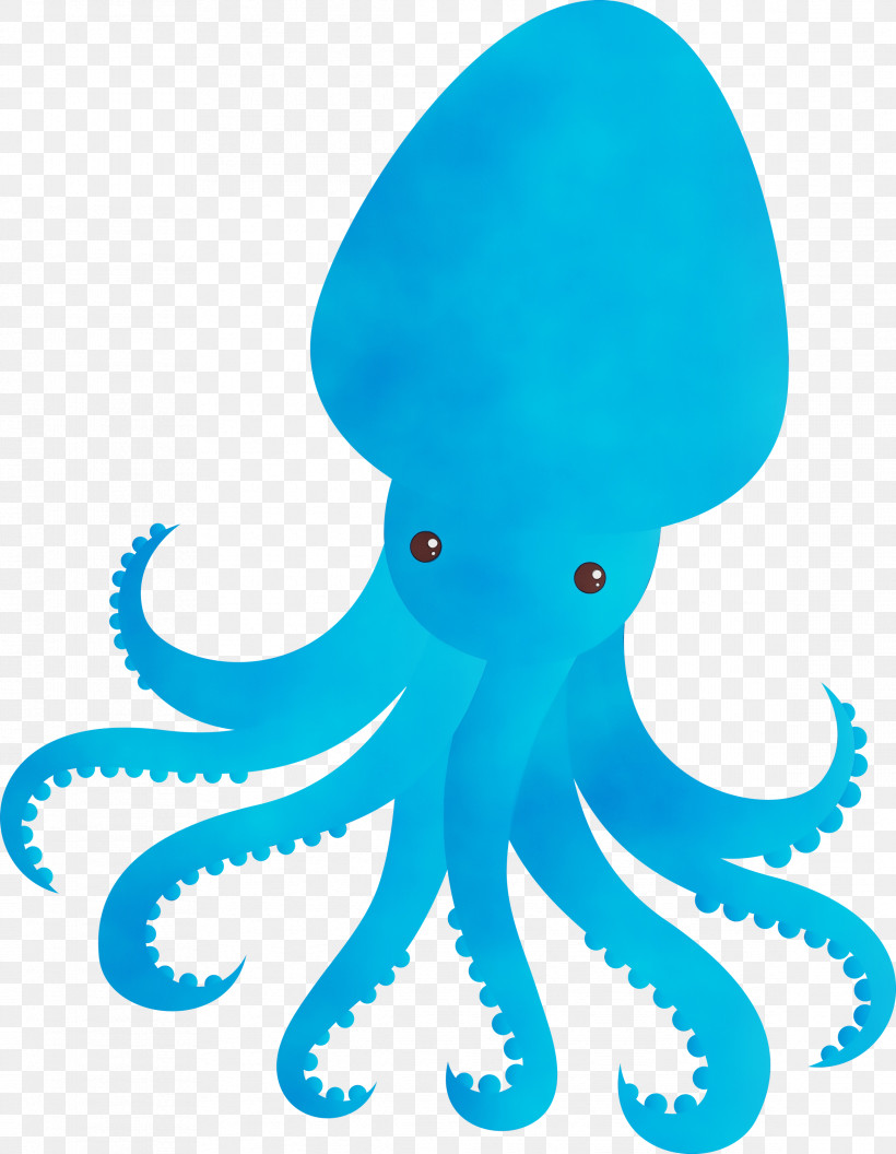 Octopus Giant Pacific Octopus Octopus Aqua Blue, PNG, 2328x3000px, Watercolor, Animal Figure, Aqua, Blue, Giant Pacific Octopus Download Free