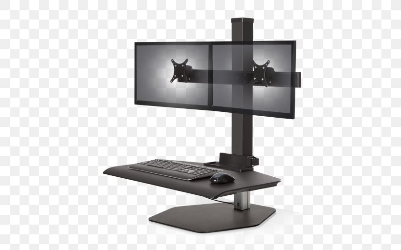 Sit-stand Desk Laptop Standing Desk Multi-monitor, PNG, 512x512px, Sitstand Desk, Computer Monitor, Computer Monitor Accessory, Computer Monitors, Desk Download Free