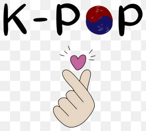 Kpop - K-Pop Logo With Finger Heart Symbol PNG