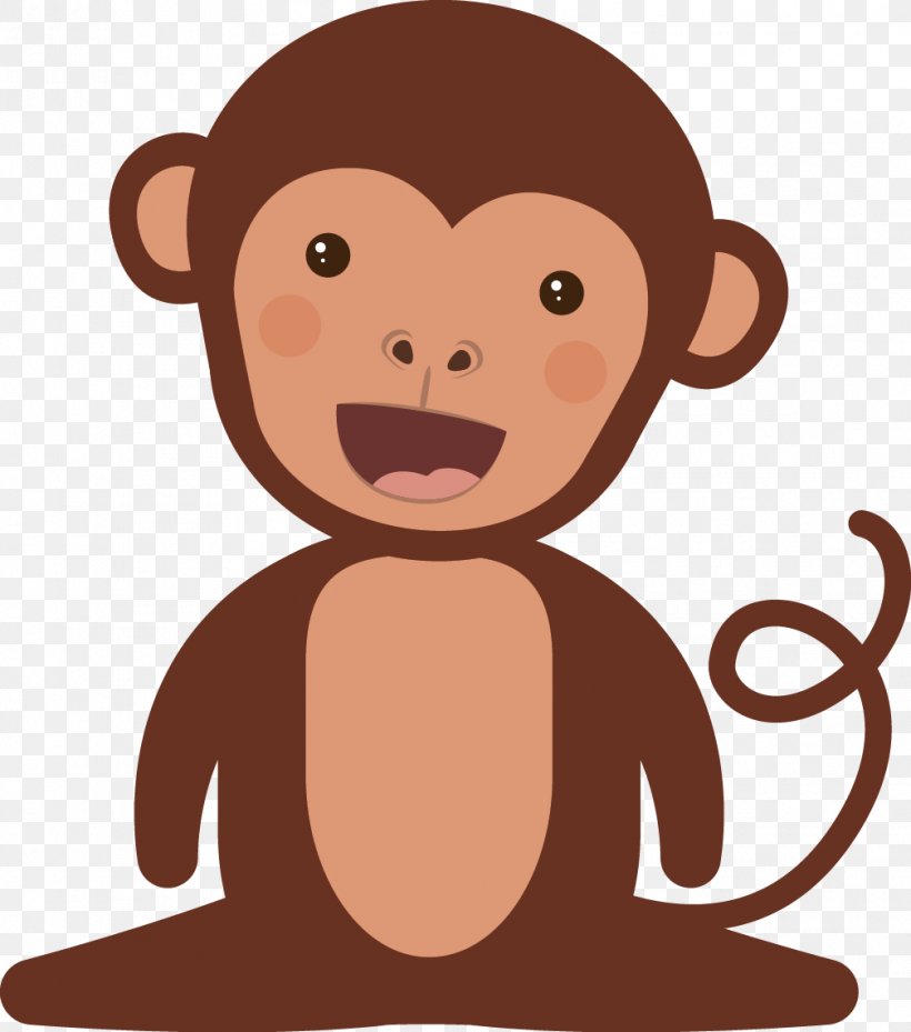 Monkey Primate Common Chimpanzee Euclidean Vector Illustration, PNG, 1007x1141px, Monkey, Carnivoran, Cartoon, Common Chimpanzee, Drawing Download Free