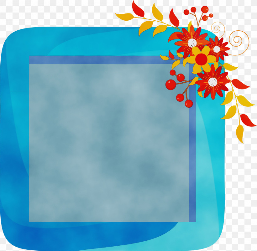 Picture Frame, PNG, 3000x2936px, Flower Photo Frame, Blue, Cobalt Blue, Electric Blue, Electricity Download Free