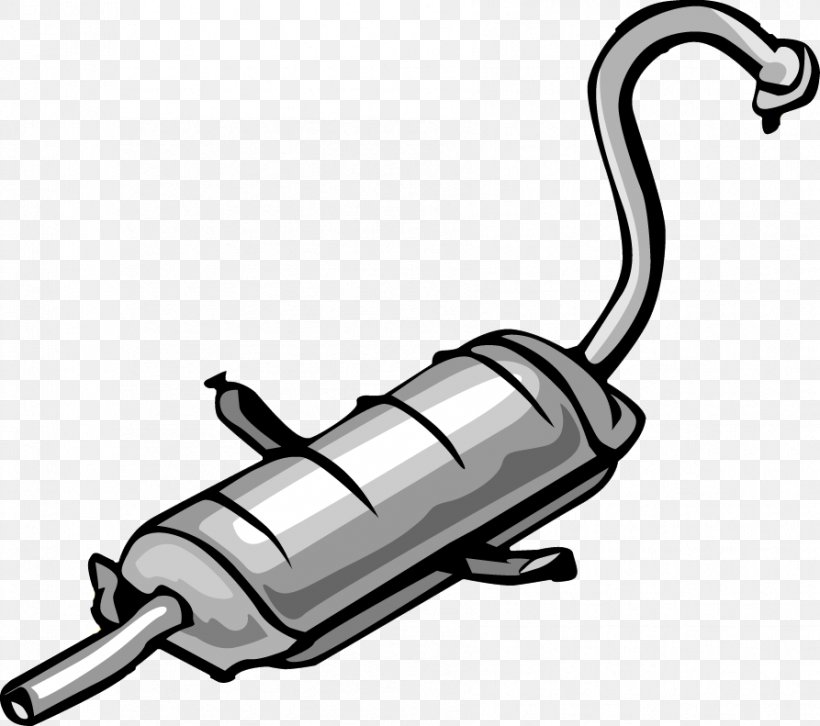 Car Exhaust System Muffler Clip Art, PNG, 893x791px, Car, Auto Part, Automotive Exhaust, Black And White, Brake Download Free