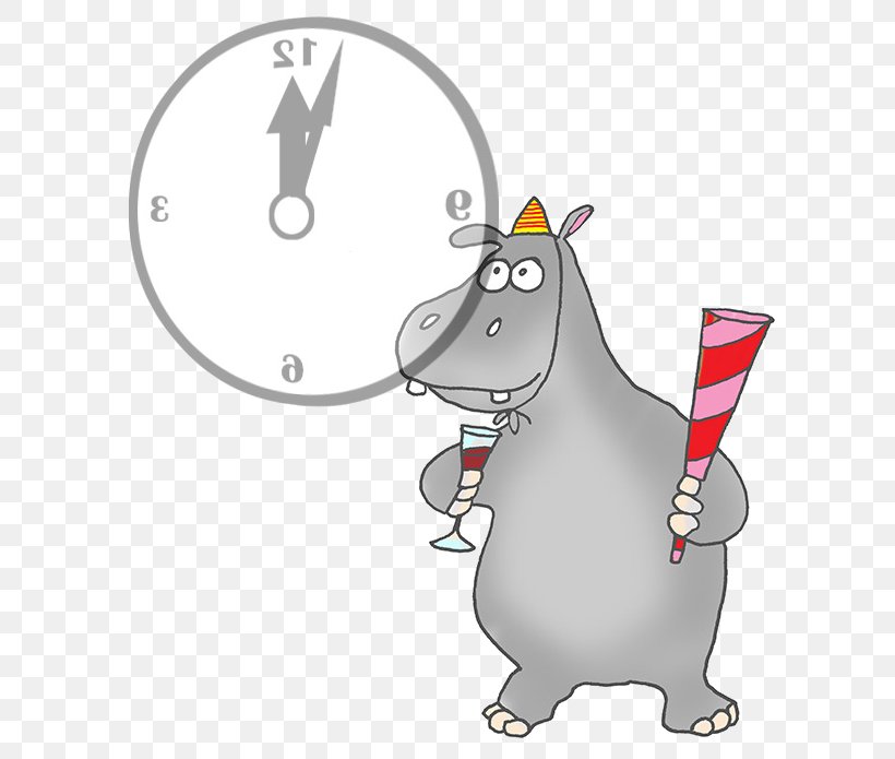 Hippopotamus New Year Clip Art Image Cartoon, PNG, 620x695px, Hippopotamus, Art, Cartoon, Christmas Day, Fictional Character Download Free