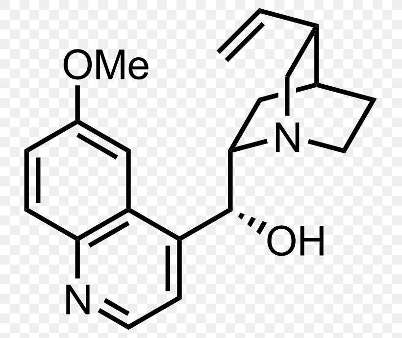 Quinine Total Synthesis Quinidine Cinchona Pubescens Chloroquine, PNG, 753x690px, Quinine, Antimalarial Medication, Area, Black, Black And White Download Free