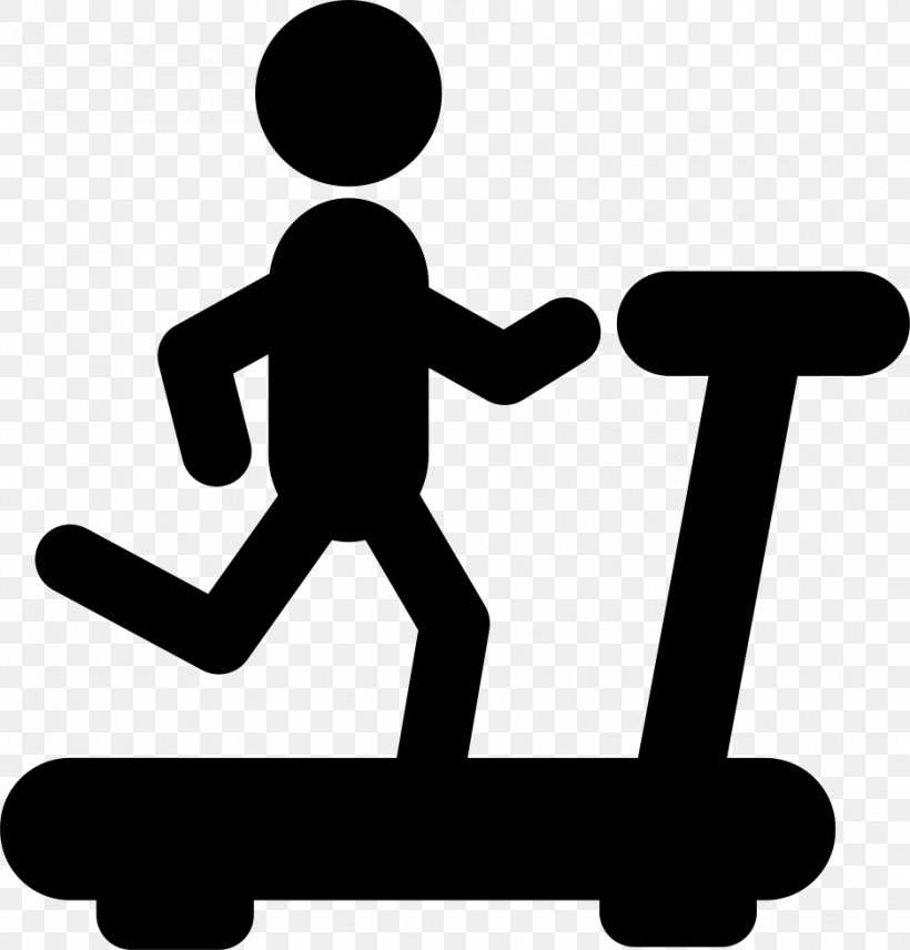 Treadmill Fitness Centre Silhouette Clip Art, PNG, 938x980px, Treadmill, Aerobic Exercise, Area, Artwork, Black And White Download Free