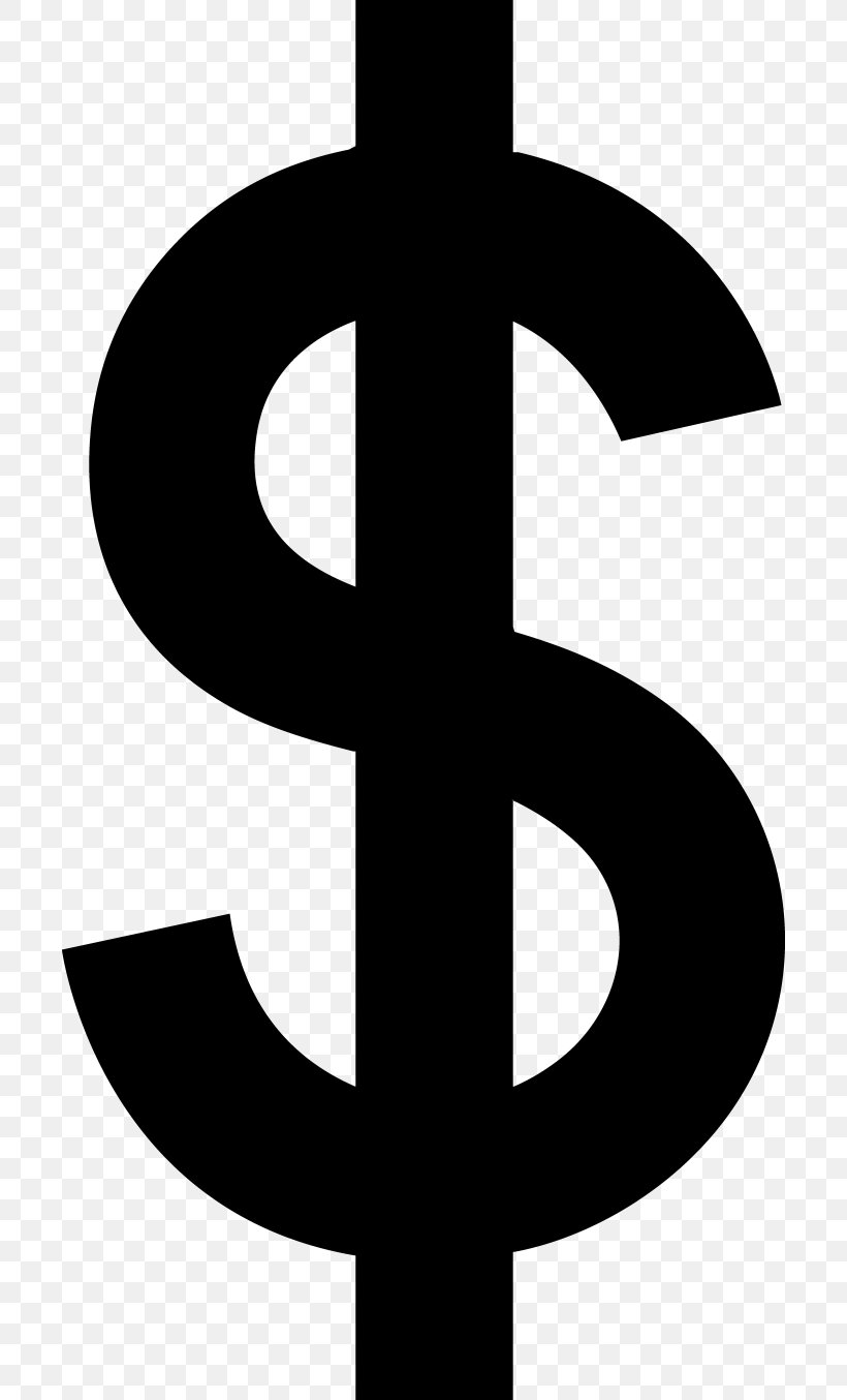 Dollar Sign, PNG, 700x1354px, Dollar, Blackandwhite, Currency, Currency Symbol, Dollar Sign Download Free