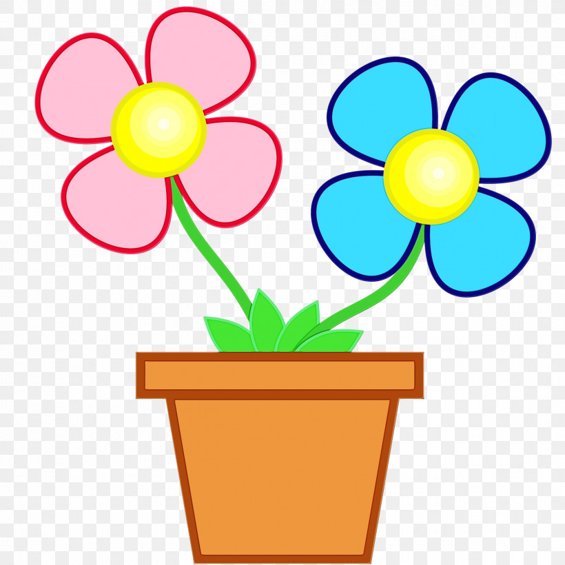 Flowerpot Flower, PNG, 2400x2400px, Watercolor, Flower, Flowerpot, Paint, Wet Ink Download Free