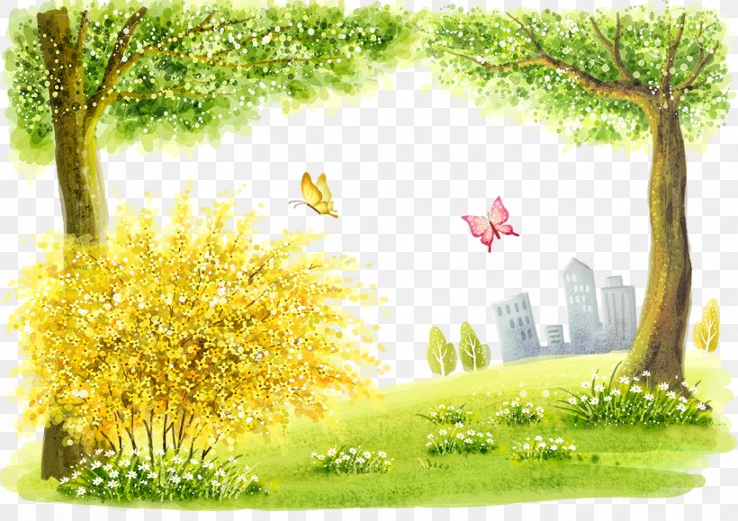 Cartoon Watercolor Painting Landscape Illustration, PNG, 1191x842px, Painting, Artikel, Branch, Child, Flora Download Free
