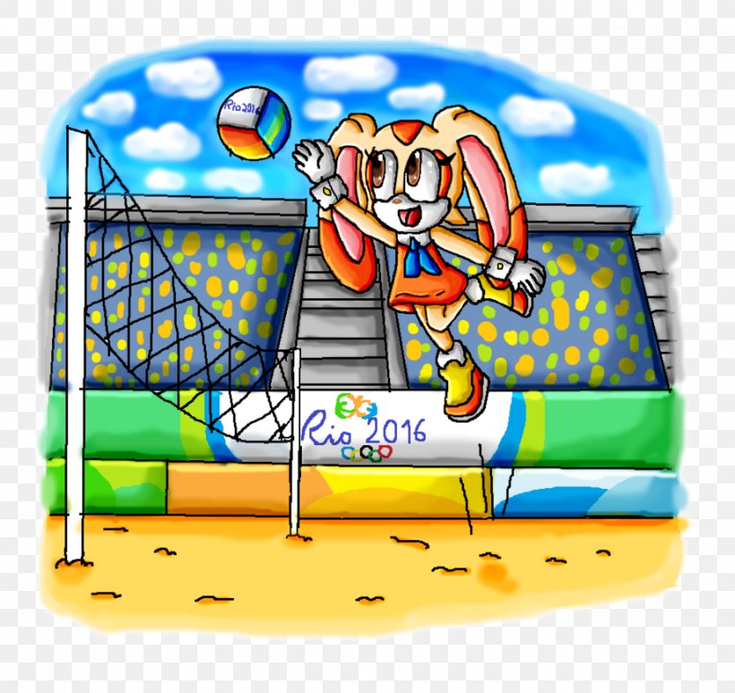 Cream The Rabbit Mario & Sonic At The Rio 2016 Olympic Games Volleyball Art, PNG, 920x869px, Cream The Rabbit, Art, Ball, Ball Game, Beach Volleyball Download Free