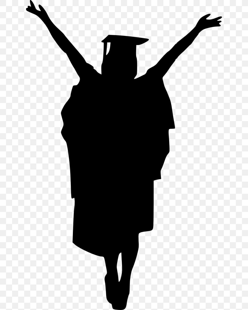 Graduation Ceremony Silhouette Drawing Photography, PNG, 648x1024px, Graduation Ceremony, Academic Dress, Black And White, Drawing, Fictional Character Download Free