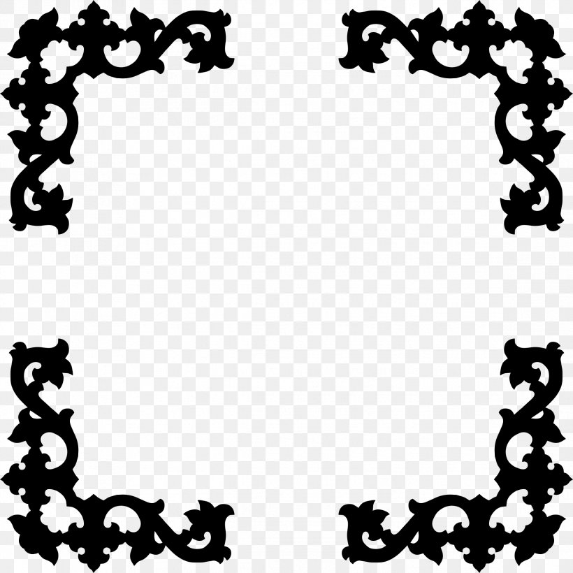 Silhouette Picture Frames Decorative Arts Clip Art, PNG, 2336x2336px, Silhouette, Art, Black, Black And White, Body Jewelry Download Free