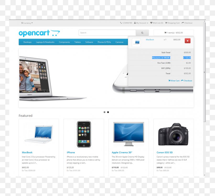 OpenCart Computer Software E-commerce Plug-in Installation, PNG, 750x750px, Opencart, Brand, Computer Software, Ecommerce, Electronics Download Free