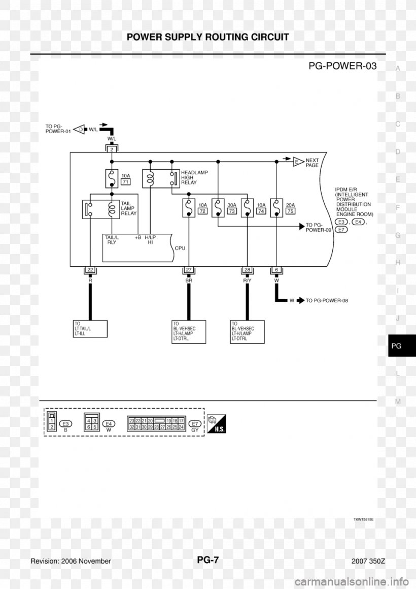 2007 Nissan 350Z Technical Drawing Electronic Circuit Paper, PNG, 960x1358px, 2007, 2007 Nissan 350z, Nissan, Black And White, Diagram Download Free