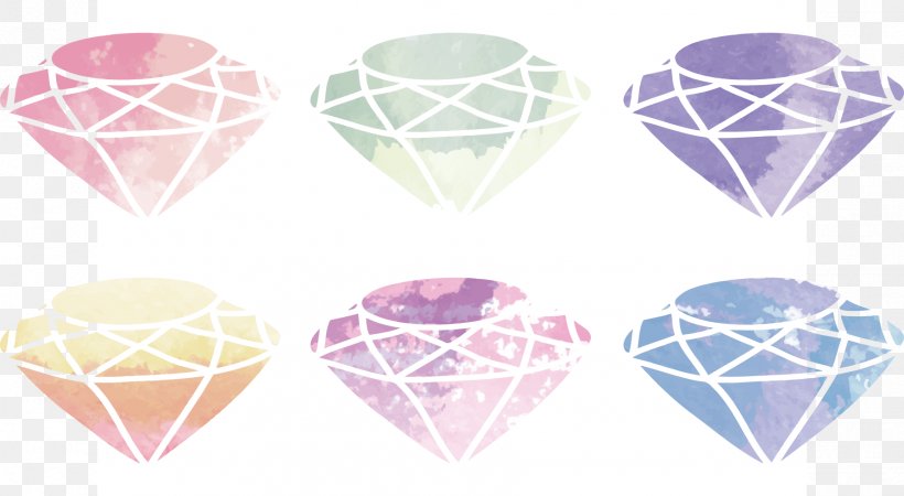 Watercolor Painting Diamond Drawing, PNG, 1784x980px, Watercolor Painting, Art, Brilliant, Diamond, Drawing Download Free