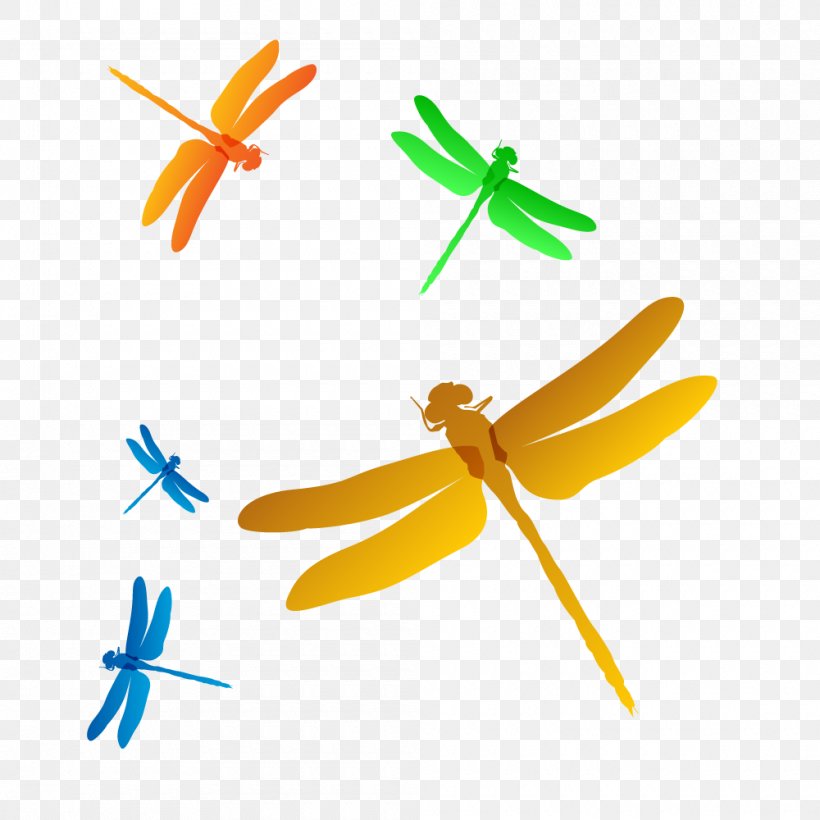 Color Dragonfly Clip Art, PNG, 1000x1000px, Color, Designer, Dragonfly, Invertebrate, Orange Download Free