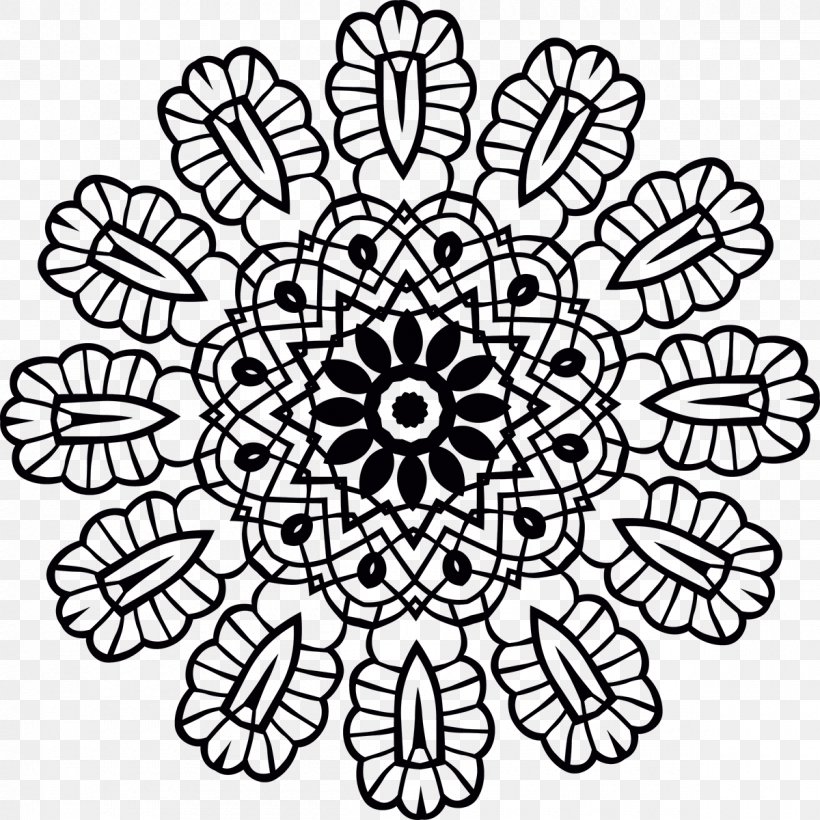 Drawing, PNG, 1200x1200px, Drawing, Area, Art, Black And White, Doily Download Free