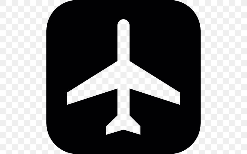 Airplane Aircraft Clip Art, PNG, 512x512px, Airplane, Aircraft, Black And White, Logo, Map Symbolization Download Free