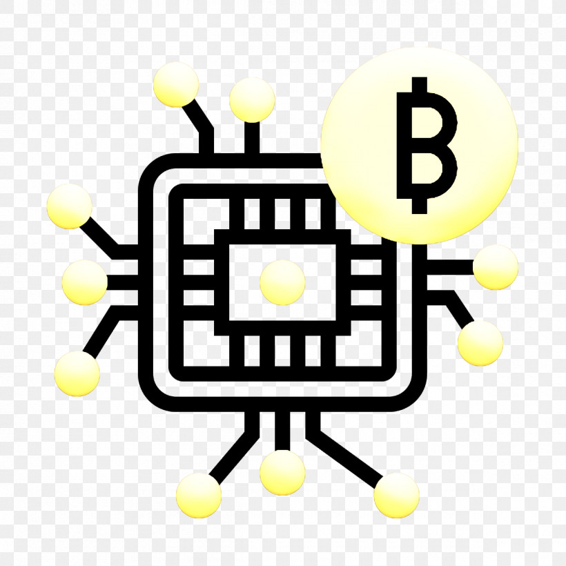 Blockchain Icon Microchip Icon, PNG, 1190x1190px, Blockchain Icon, Line, Logo, Microchip Icon, Yellow Download Free