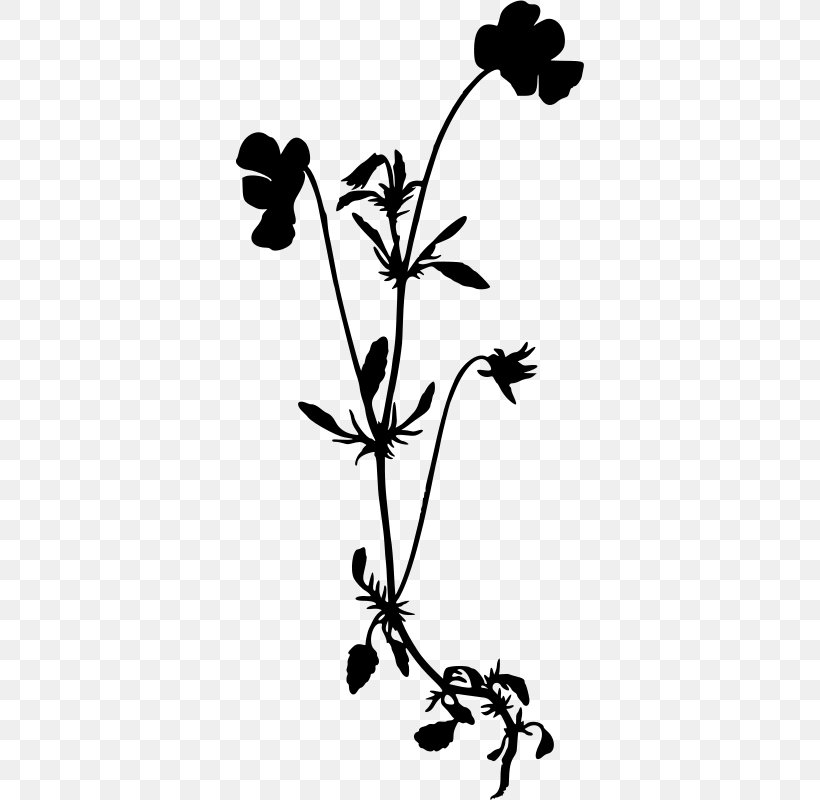 Flower Plant Stem Leaf Clip Art Silhouette, PNG, 348x800px, Flower, Blackandwhite, Botany, Cinquefoil, Flowering Plant Download Free