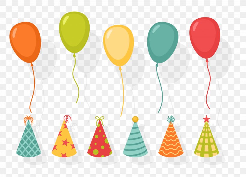 Balloon, PNG, 3200x2300px, Balloon, Birthday, Festival, Party, Party Hat Download Free