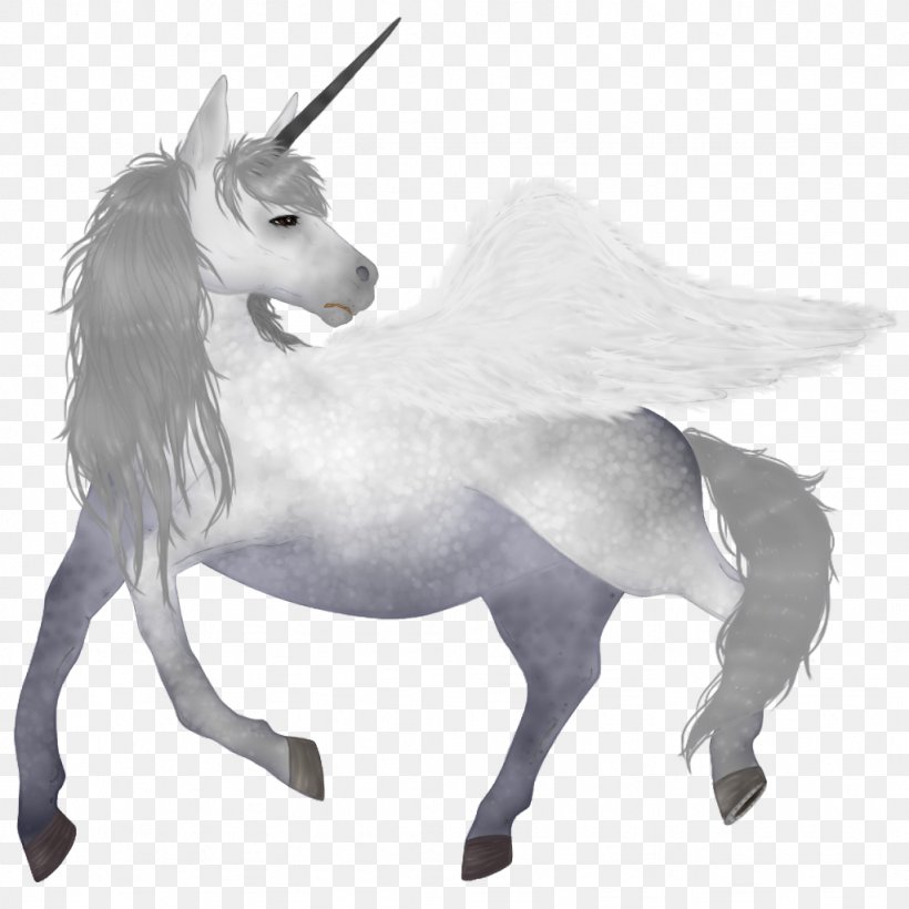 Mustang Unicorn Pack Animal Snout Naturism, PNG, 1024x1024px, Mustang, Animal Figure, Black And White, Fictional Character, Horn Download Free