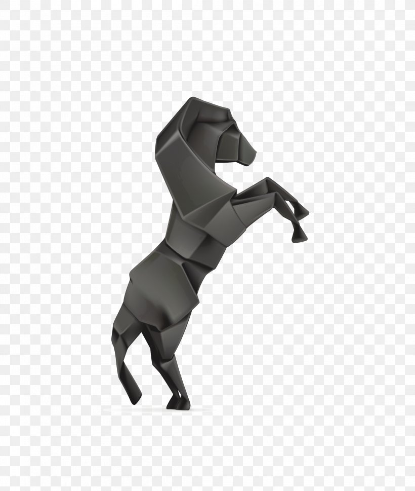 Horse Paper Origami Royalty-free, PNG, 2196x2596px, Horse, Art, Black, Black And White, Dog Like Mammal Download Free