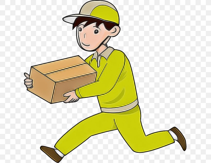 Cartoon Construction Worker Yellow Finger Headgear, PNG, 633x633px, Cartoon, Construction Worker, Finger, Headgear, Package Delivery Download Free