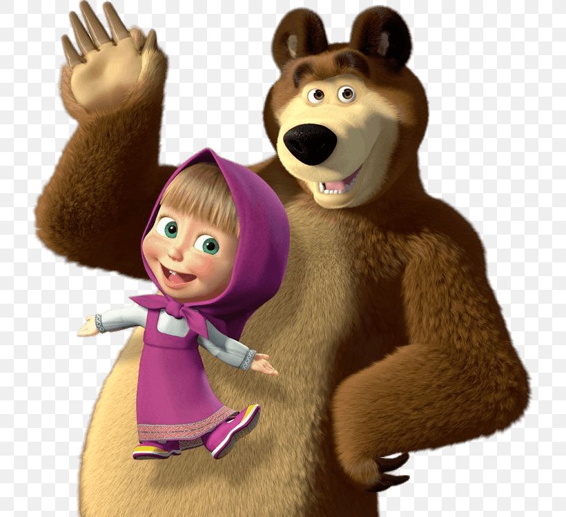 Masha And The Bear Clip Art, PNG, 736x749px, Masha And The Bear, Animation, Bear, Birthday, Brown Bear Download Free