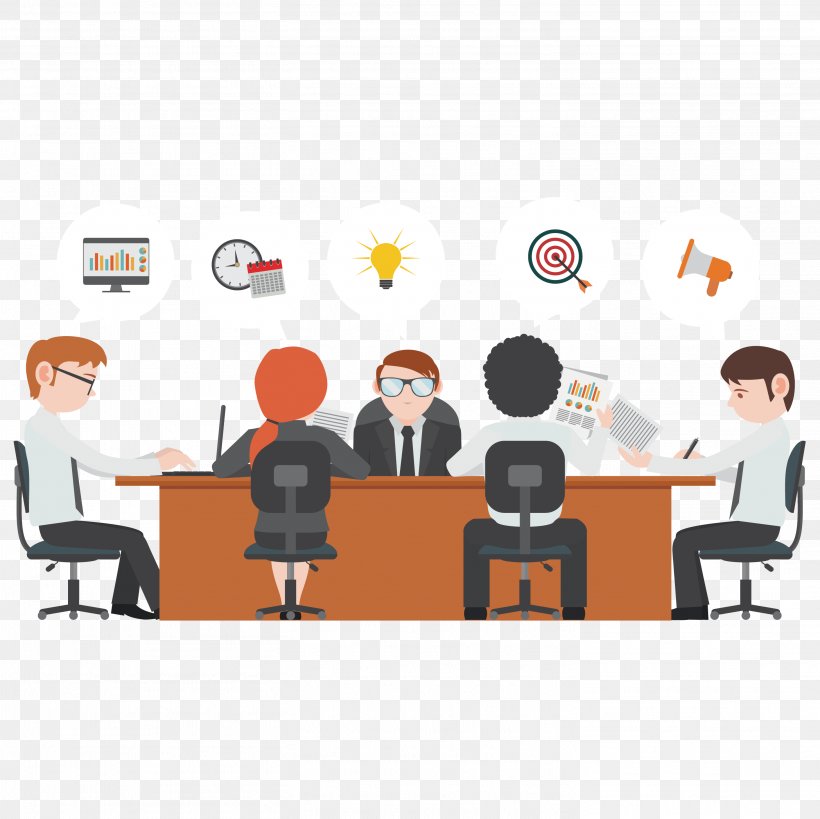 Vector Graphics Meeting Business Clip Art, PNG, 2917x2917px, Meeting, Business, Cartoon, Collaboration, Conference Centre Download Free
